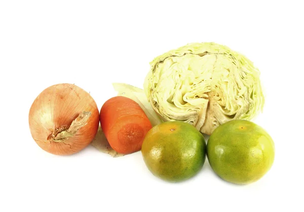 Orange, onion, carrot and cabbage — Stock Photo, Image