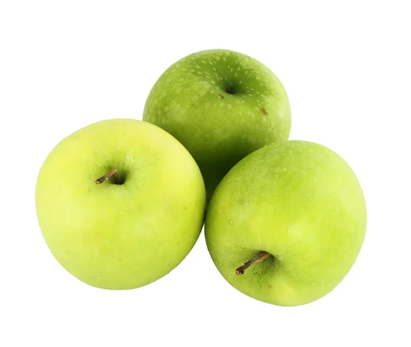 Groene appels geïsoleerd op wit — Stockfoto