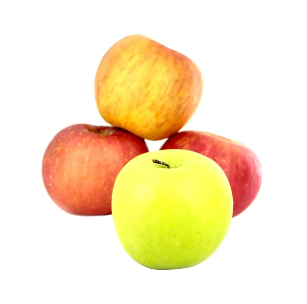 Green and red apples on white background — Stock Photo, Image