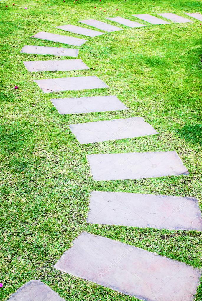 Stone walkway in the garden