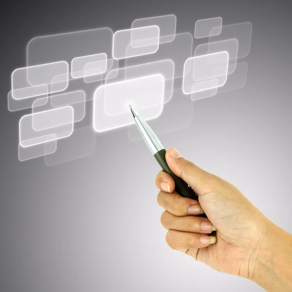 A pen pointer on a touch screen interface — Stock Photo, Image