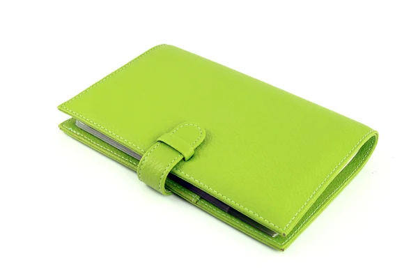 Green purse on a white background — Stock Photo, Image