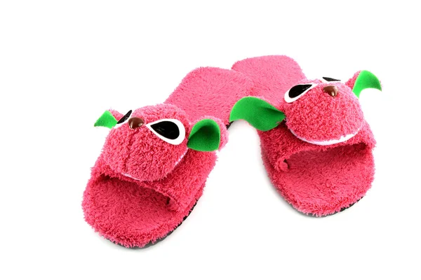 Slipper that made as pink on white background — Stock Photo, Image