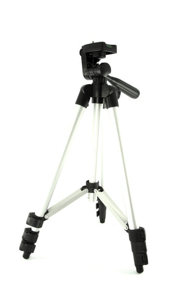 Camera tripod isolated on white