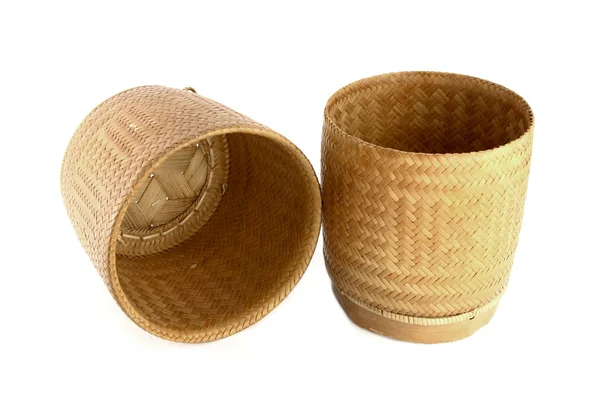 Bambu ahşap eski stil için bir kutu yapışkan pirinç — Stok fotoğraf