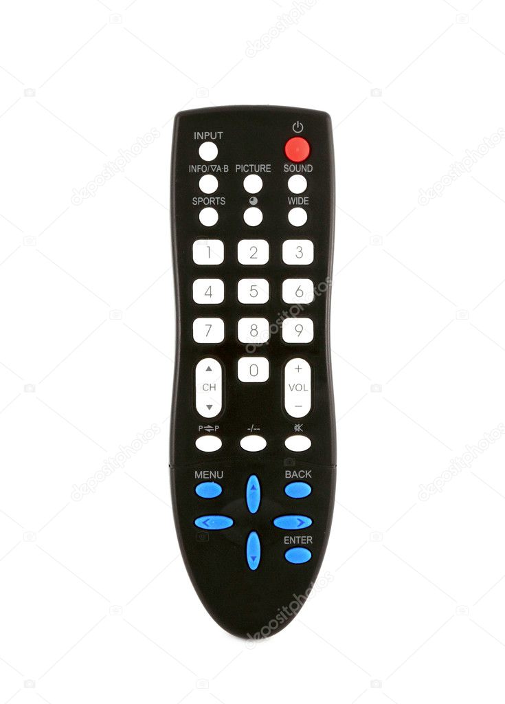 TV remote control isolated on white