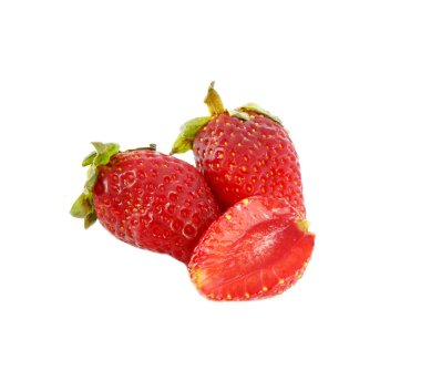 Beyaz arkaplanda çilek