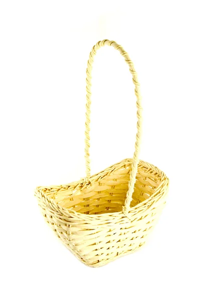 Wicker basket on white background — Stock Photo, Image