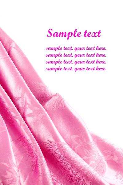 Tela de satén rosa con hermosos patrones de pliegues — Foto de Stock