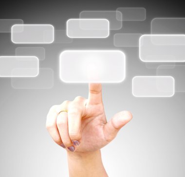 el bir düğmeye bir dokunmatik ekran arayüzü