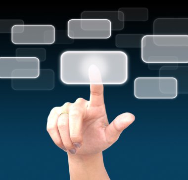 el bir düğmeye bir dokunmatik ekran arayüzü