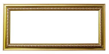 Beyaz arkaplanda altın resim çerçevesi