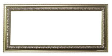 Beyaz arkaplanda gümüş resim çerçevesi