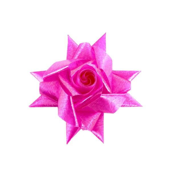 Fiocco regalo rosa isolato su sfondo bianco — Foto Stock