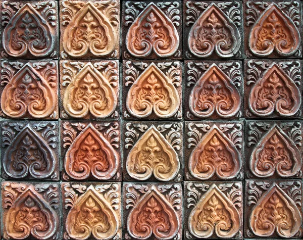 Ancient decorative tiles in the east, Thailand — Stock Photo, Image