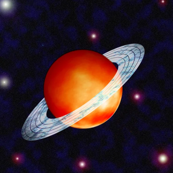 空間上の周りのリングを持つ土星 — ストック写真