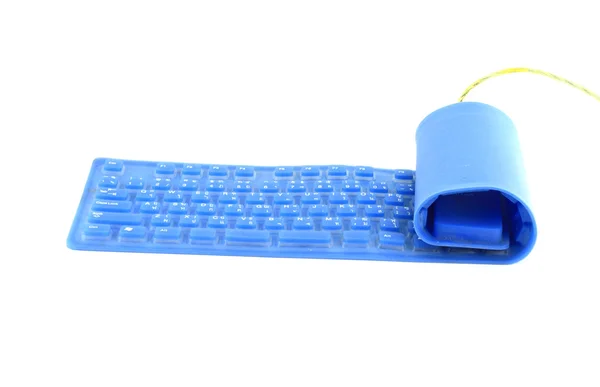 Teclado portátil e flexível do PC da borracha — Fotografia de Stock
