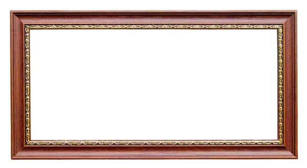 Gold and wood frame on white background — Stock Photo, Image