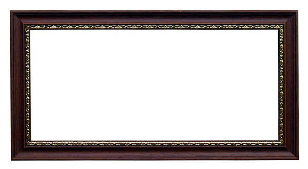 Gold and wood frame on white background — Stock Photo, Image