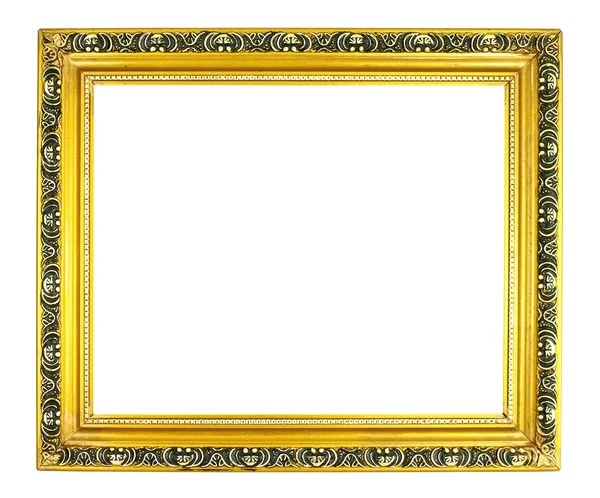 Old golden picture frame on white background — Stock Photo, Image