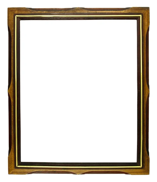 Old wooden picture frame on white background — Stock Photo, Image