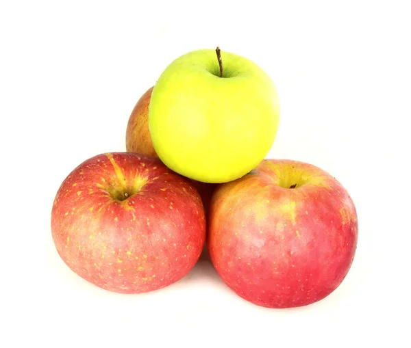 Green and red apples on white background Stock Image