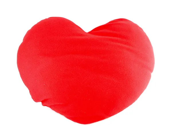 Soft red heart pillow on white background Royalty Free Stock Photos