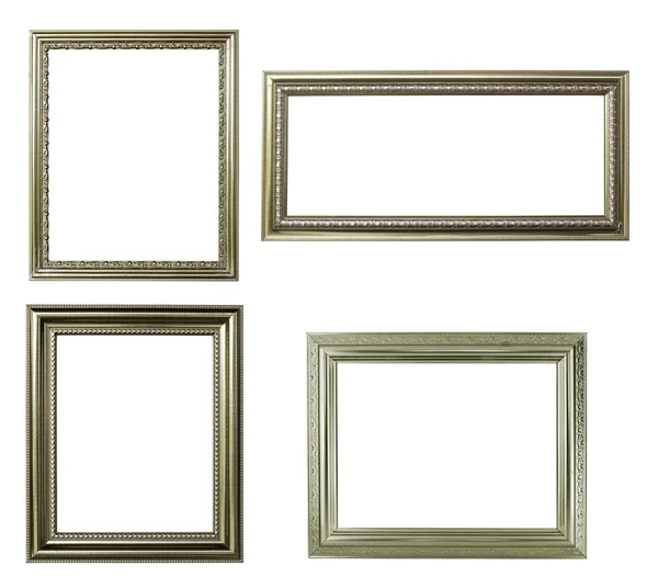 Four silver frame on white background — Stock Photo, Image