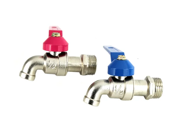 Water valve twee stukken op witte achtergrond — Stockfoto
