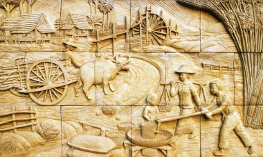 yerli kültür Tay sıva taş duvar, Tayland