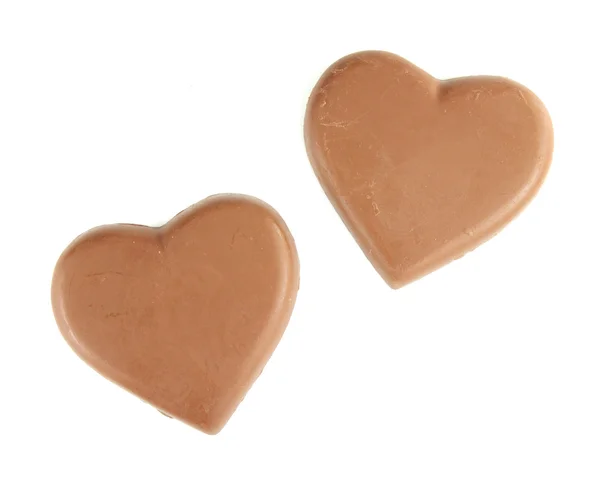 Chocolate heart shape on white background — Stock Photo, Image