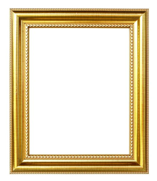 Moldura dourada no fundo branco — Fotografia de Stock