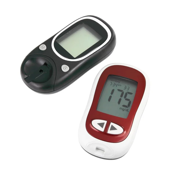 Two glucometer isolated on pure white background — Stock Photo, Image