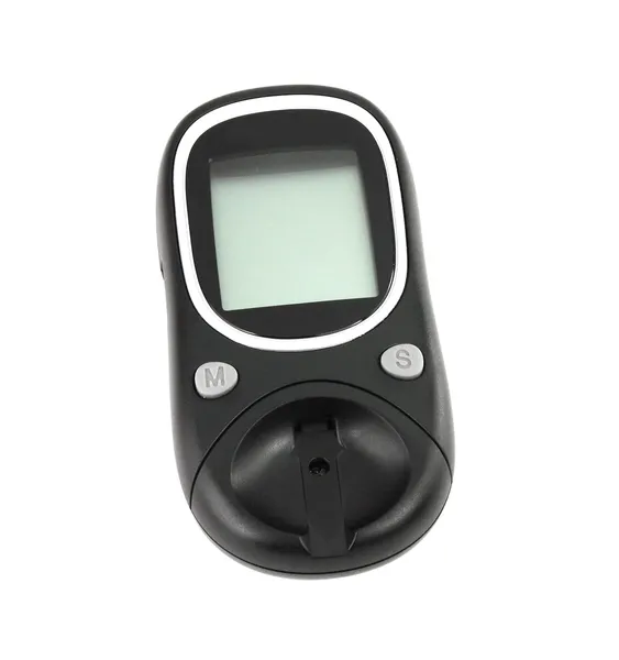 Glucometer isolado em fundo branco puro — Fotografia de Stock