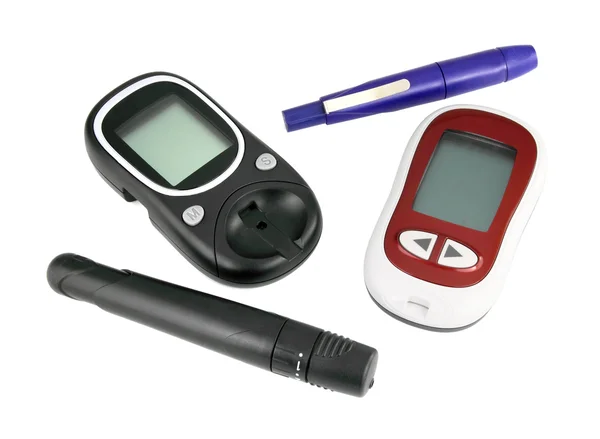 Two glucometer isolated on pure white background — Stock Photo, Image