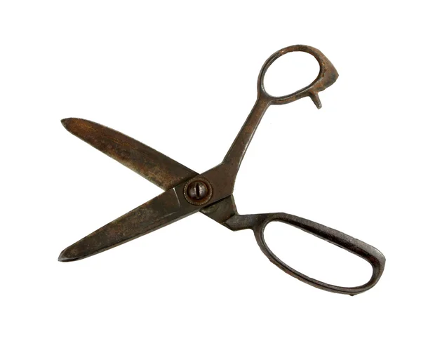 Old rusty scissors isolated on white — Stock Photo, Image