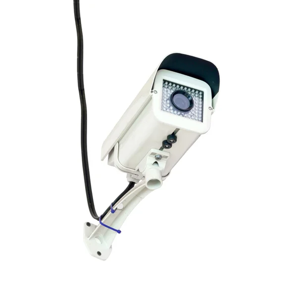 Câmera de vigilância de segurança no fundo branco — Fotografia de Stock