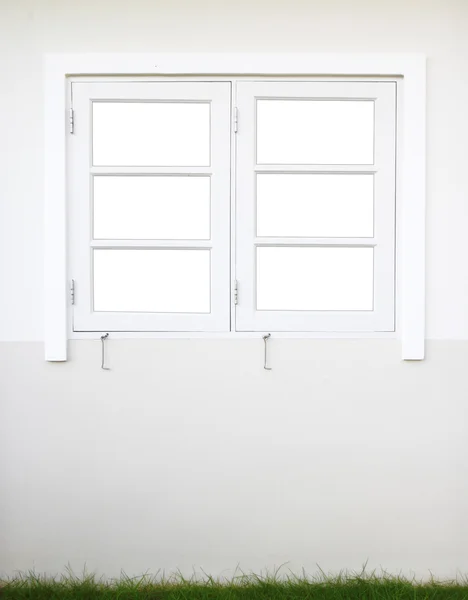 Fönster på vit vägg — Stockfoto
