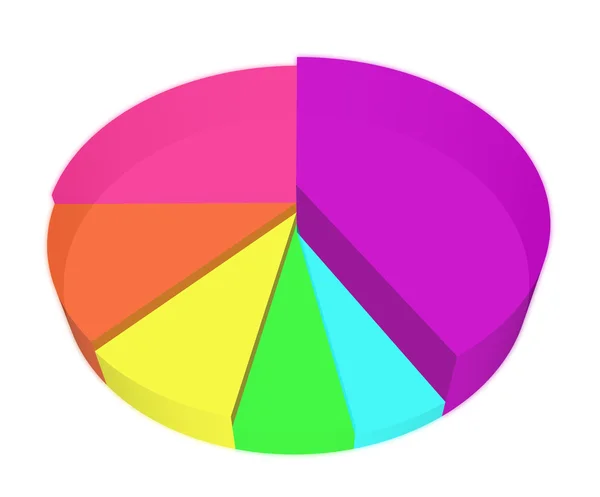 График 3d с различными цветными сегментами — стоковое фото