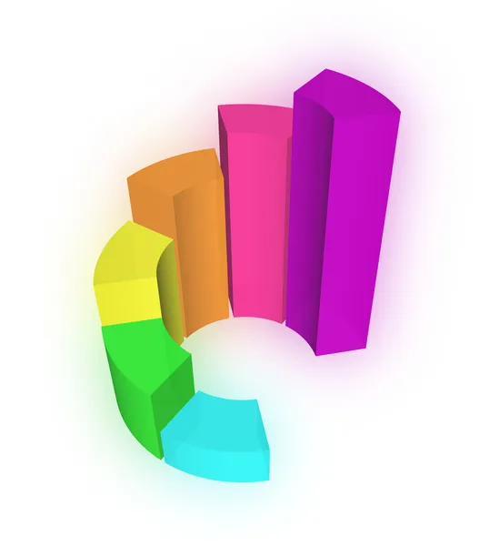 3D-staafdiagram voor groei — Stockfoto