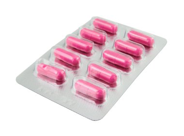 beyaz üzerine pembe hap paketi