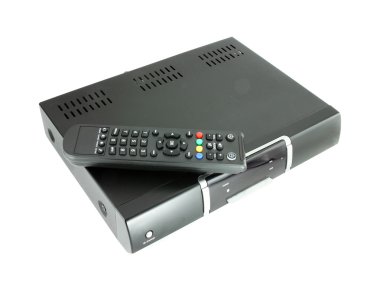 remote and receiver for satellite TV clipart
