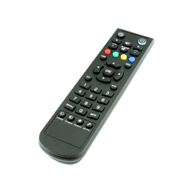 TV uzaktan kumanda beyaz üzerine siyah