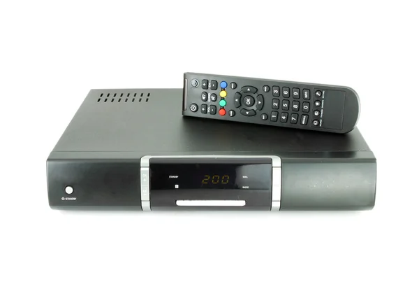 Remote and receiver for satellite TV — Stock Photo, Image
