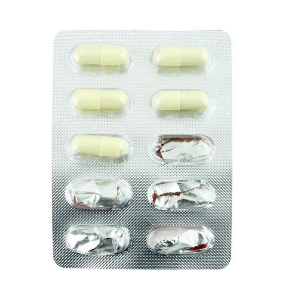 Used one packs of pills — Stock Photo, Image