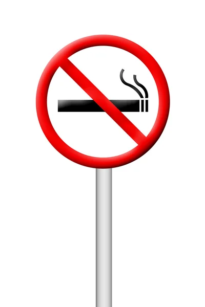3D no smoking sign on white — Stock Photo, Image