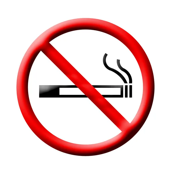 Kein Rauchverbotsschild auf weiß — Stockfoto