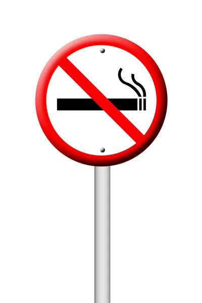 3D no smoking sign on white — Stock Photo, Image