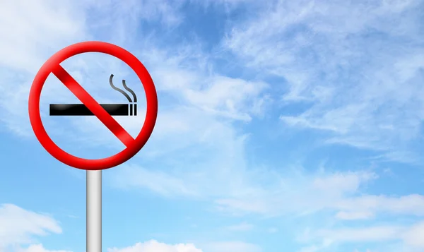 3D no fumar signo con el cielo azul — Foto de Stock
