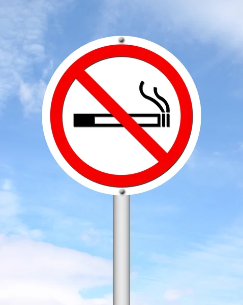 Nem dohányzó jele a kék ég — Stock Fotó